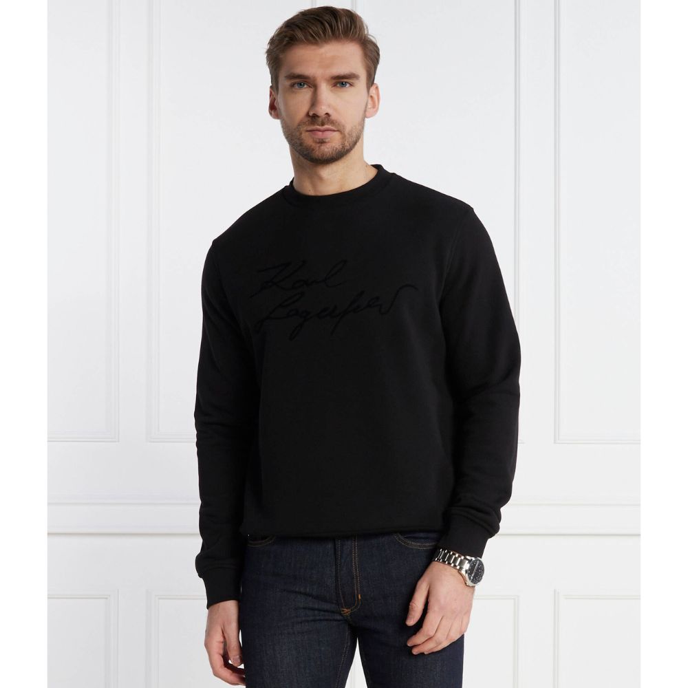 KARL LAGERFELD MEN BLACK CREWNECK SWEATER